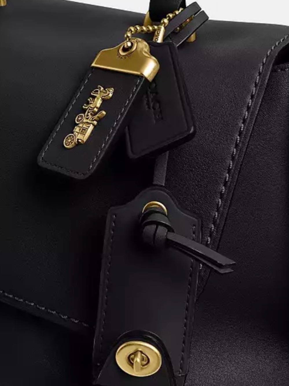 Coach Slouchy Rogue Black Leather Top-Handle Satchel retail $675 - Picture 12 of 12